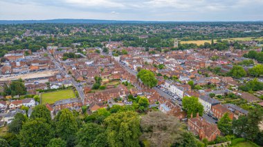 İngiltere 'deki Farnham kasabasının panorama manzarası.