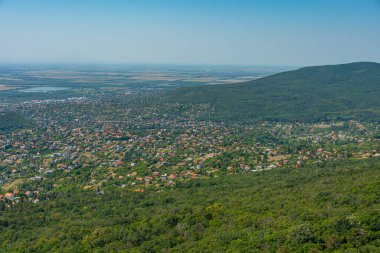 Macaristan 'daki Tv kulesinden Pecs' in panorama görüntüsü.