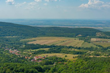 Macaristan 'daki Regec kalesi çevresindeki ormanların manzarası.