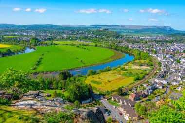 İskoçya 'daki Stirling kasabasının panorama manzarası.