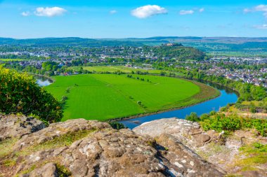 İskoçya 'daki Stirling kasabasının panorama manzarası.