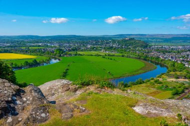İskoçya 'daki Stirling kasabasının panorama manzarası.