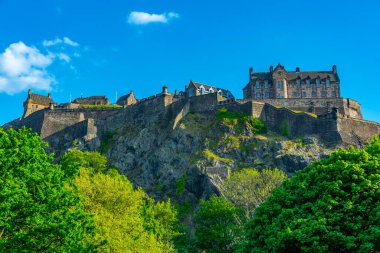 İskoçya 'daki Edinburgh şatosunun havadan görüntüsü.