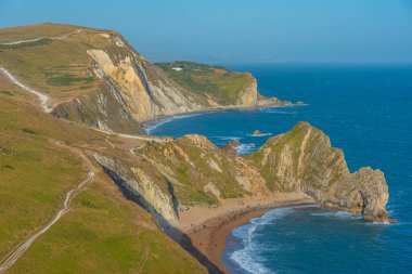 İngiltere 'deki Durdle Kapısı Sahili. Görüntü
