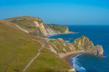 İngiltere 'deki Durdle Kapısı Sahili. Görüntü
