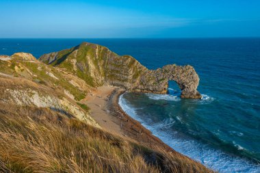İngiltere 'deki Durdle Kapısı Sahili. Görüntü