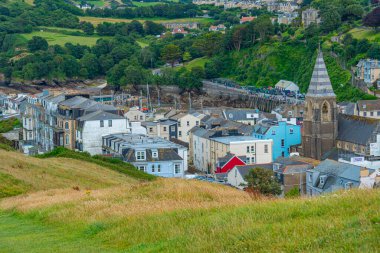 İngiltere 'deki Ilfracombe kasabasının panorama manzarası.