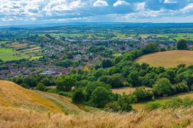 İngiltere 'deki Glastonbury Panorama Manzarası.