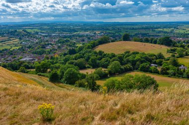 İngiltere 'deki Glastonbury Panorama Manzarası.