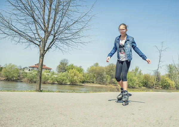 Girl in Roller Skates — Stock Photo, Image
