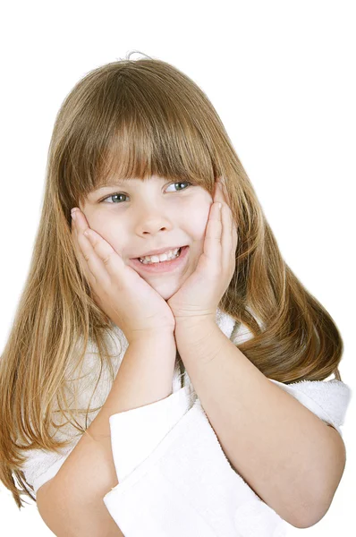 mutlu kız beyaz izole