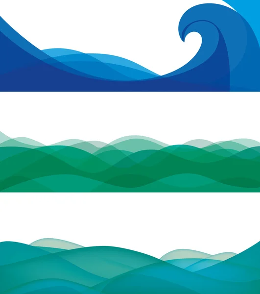 海洋波のテクスチャ セット — ストックベクタ