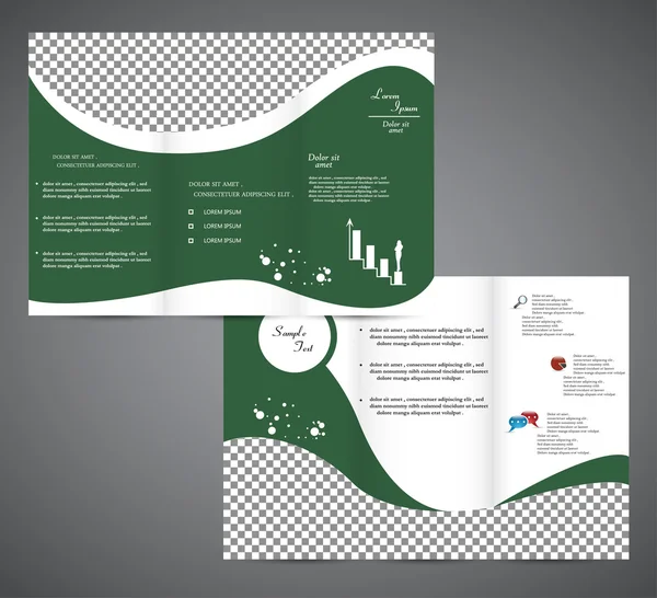 Brochure Tri Fold verte — Image vectorielle