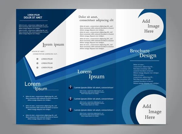 Brochure Tri Fold Blue moderne — Image vectorielle