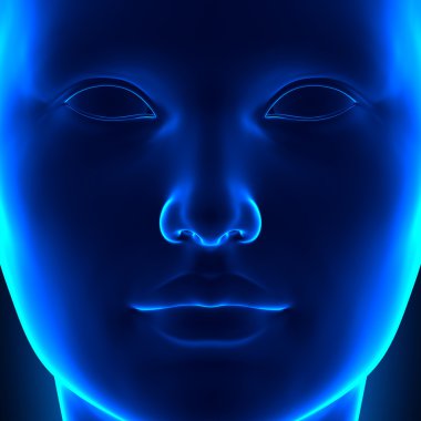 Açık kadın baş anatomisi yüz