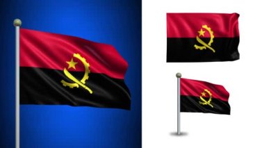 Angola bayrağı - alfa kanalı, sorunsuz döngü ile!