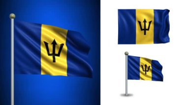 Barbados bayrağı - alfa kanalı, sorunsuz döngü ile!