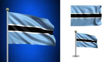 Botsvana bayrağı - alfa kanalı, sorunsuz döngü ile!