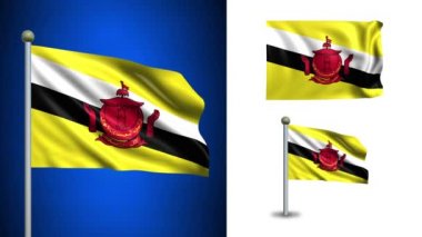 Brunei bayrağı - alfa kanalı, sorunsuz döngü ile!