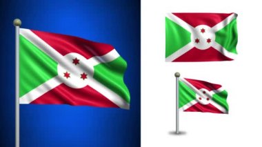Burundi bayrağı - alfa kanalı, sorunsuz döngü ile!