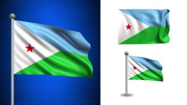 Cibuti bayrağı - alfa kanalı, sorunsuz döngü ile!