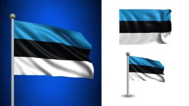 Estonya bayrağı - alfa kanalı, sorunsuz döngü ile!