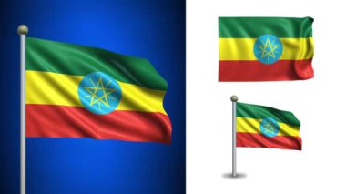 Ethiophia bayrak - alfa kanalı, sorunsuz döngü ile!
