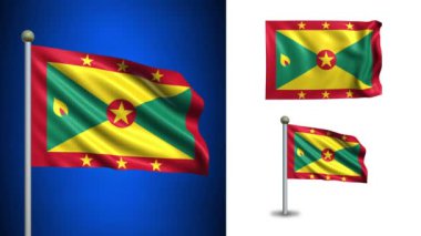 Grenada bayrağı - alfa kanalı, sorunsuz döngü ile!