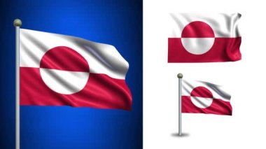 Grönland bayrak - alfa kanalı, sorunsuz döngü ile!