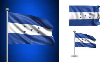 Honduras bayrağı - alfa kanalı, sorunsuz döngü ile!