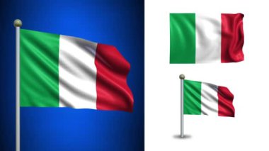 İtalya bayrak - alfa kanalı, sorunsuz döngü ile!