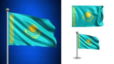 Kazakistan bayrağı - alfa kanalı, sorunsuz döngü ile!