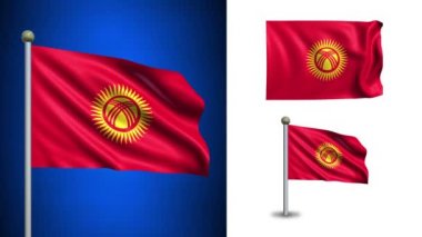 Kırgızistan bayrağı - alfa kanalı, sorunsuz döngü ile!