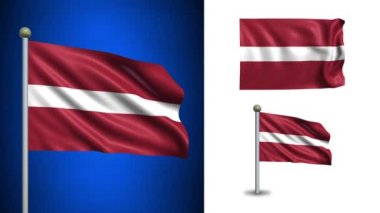 Letonya bayrağı - alfa kanalı, sorunsuz döngü ile!