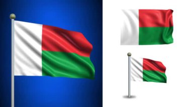 Madagaskar bayrağı - alfa kanalı, sorunsuz döngü ile!