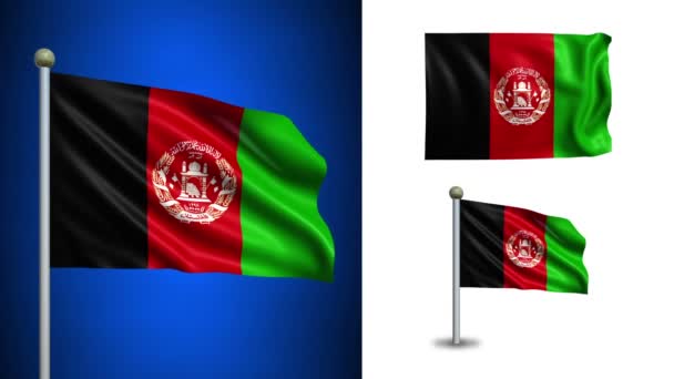Afghanistan-Flagge - mit Alpha-Kanal, nahtloser Schlaufe! — Stockvideo