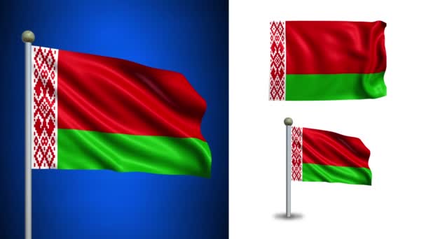 Belarus flag - with Alpha channel, seamless loop! — Stock Video