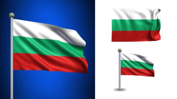 Bandera de Bulgaria - con canal Alpha, bucle sin costuras ! — Vídeos de Stock