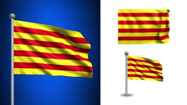 Drapeau de Catalogne - avec canal Alpha, boucle transparente ! — Video