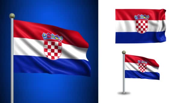 Croatia flag - with Alpha channel, seamless loop! — Stock Video