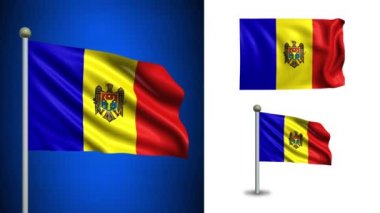 Moldova bayrağı - alfa kanalı, sorunsuz döngü ile!
