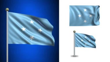 Mikronezya bayrak - alfa kanalı, sorunsuz döngü ile!