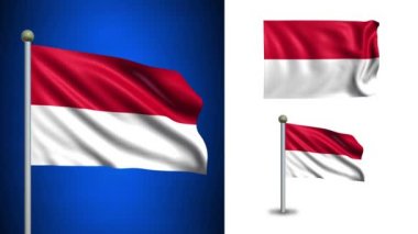 Monaco bayrağı - alfa kanalı, sorunsuz döngü ile!