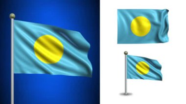 Palau bayrak - alfa kanalı, sorunsuz döngü ile!