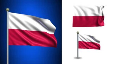 Polonya bayrağı - alfa kanalı, sorunsuz döngü ile!