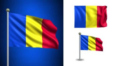 Romanya bayrağı - alfa kanalı, sorunsuz döngü ile!