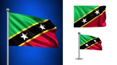 Saint Kitts ve Nevis bayrak - alfa kanalı, sorunsuz döngü ile!