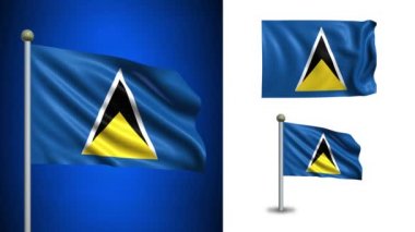 Saint Lucia bayrak - alfa kanalı, sorunsuz döngü ile!