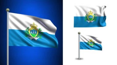 San Marino bayrağı - alfa kanalı, sorunsuz döngü ile!