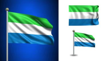 Sierra Leone bayrak - alfa kanalı, sorunsuz döngü ile!